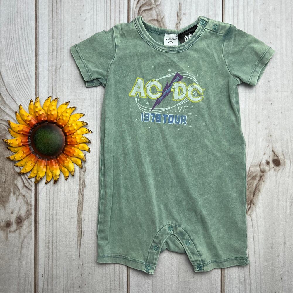cotton‎ on ac/dc shorty romper 6-9M